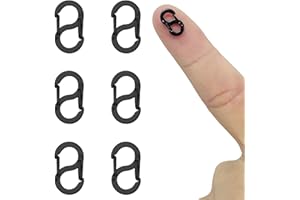 NICEIN Lot de 6 fermoirs à double ouverture pour bracelets en acier inoxydable - Mini mousquetons - Fermoir court (6pcs-Noir-16mm)