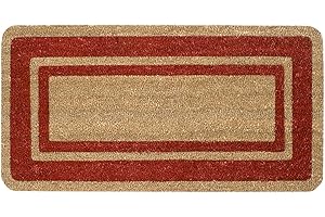 emmevi Zerbino Cocco Naturale Esterno Porta Entrata Retro Antiscivolo Tappeto Raschiafango MOD.Cocco Bordo 40X80 Bordo'