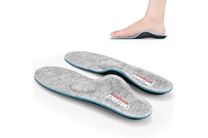 Valsole Solette Confort Ortopediche,su tutta la Lunghezza Cuscinetto per Supporto arco Plantare Soletta per la Fascite Plantare, Adatte a Uomini e Donne (44-45 EU (290mm), gray-V107D)