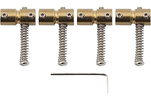 Musiclily Pro 19mm Latón Silletas Bajo para Precision Jazz Bass 4 Cuerdas, Color Original (Set de 4)