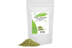 ‎ETC COSMETIC`S SIDR (JUJUBE) PULVER - Ein natürliches Reinigungsmittel Pflanzenpulver | Geeignet für alle Haartypen, auch für dünnes, schwaches und strapaziertes Haar 100% rein und natürlich (200 g (1er Pack))