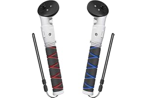 M AMVR AMVR Poignées Compatibles avec Meta/Oculus Quest 3 Controller Accessories, Poignées d'extension de contrôleur pour Le Jeu VR, Gorilla Tag Long Arms Sticks(Pas pour la Station de Charge)