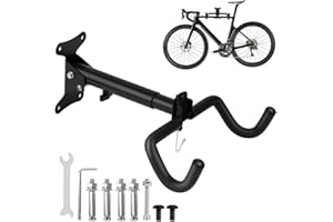AOOSA Bike Wall Mount,Adjustable Wall Mounted Bike Storage Rack,Wall Bike Rack with Helmet Hook,Foldable Cycle Wall Mount Hanger Rack with Padded, Bicycle Wall Mount Hanger for Indoor and Garage