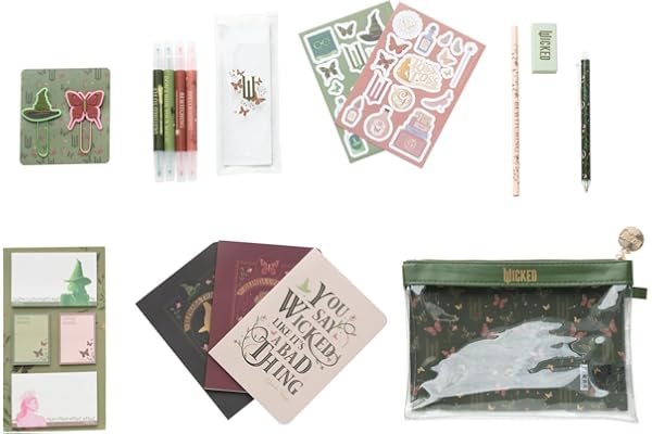 Grupo Erik - Set de Papeterie Wicked Kawaii | 4 Couleurs Surligneurs, Crayon, Trombones, Carnets A6, Stickers, Bloc-notes | Organisateur de Bureau et Papeterie | Idée Cadeau Fille 8-10 Ans