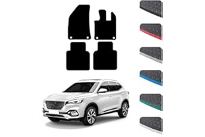 GCM - Car Floor Mats for MG HS Auto 2024 to Present - Anti Slip & Fit Rubber Car Mats with Clips Easy to Clean Heavy Duty for All-Weather- Black Edging, Rubber