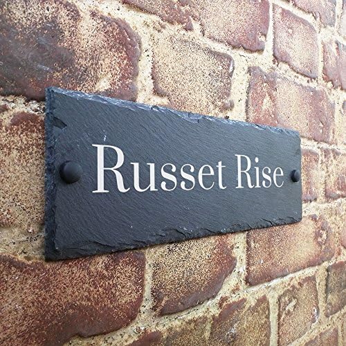 Slate House Sign Name Number Door House Sign 30x10cms