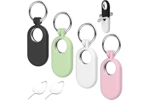 LEOEASIY 4 Stück Hülle Kompatibel für Samsung Galaxy SmartTag 2, Smarttag 2 Hülle, Hülle Tag 2 Vollständige Silikon-Schutzhülle, Ultradünn Cover mit Schlüsselanhänger, Anti-Kratz-Schutzhülle Zubehör- 4 Farben