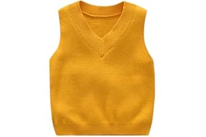 DCUTERQ Enfant Bébé Garçons Solide Couleur V Cou Uniforme Scolaire Chandail Gilet tricoté sans Manches Pull Gilet