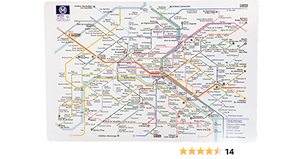 Winkler Set De Table Plastique Ratp 47x34 Cm Napperon Rectangle Facile A Nettoyer Imprime Carte Metro De Paris Amazon Fr Cuisine Et Maison