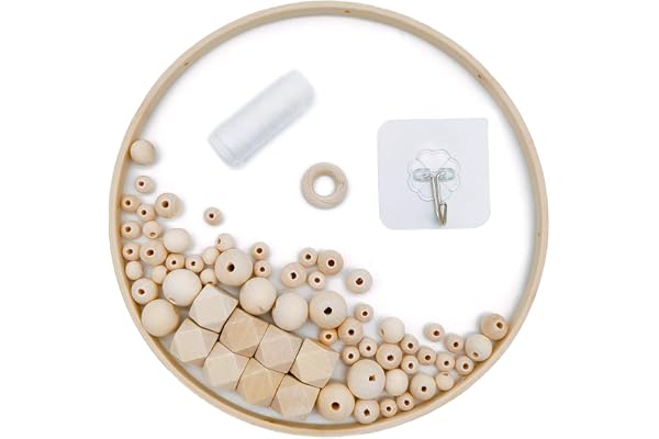 Witgift Kit mobile pour chambre d'enfant avec perles en bois naturel Mobile à fabriquer soi-même