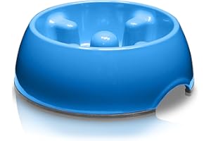 Dogit Go-Slow Anti-Gulp Dog Bowl, Large, 1.2 Litre, Blue