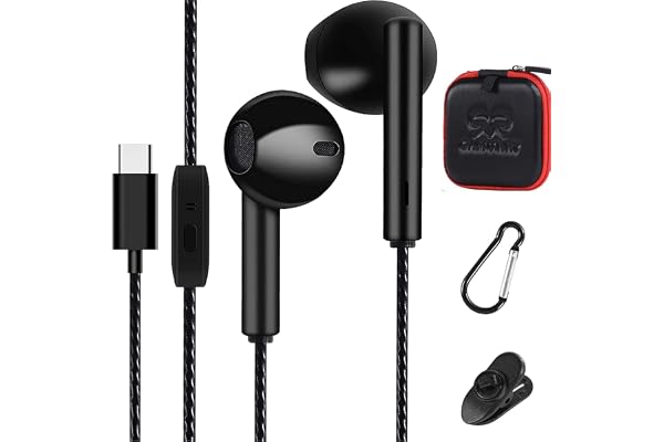 Écouteurs Intra-Auriculaires Filaires,USB Type C Ecouteurs Haute Qualité Audio avec Micro,pour Samsung A54/A53/S23/S22/S21/S20/S20FE,Huawei P40/P30,Xiaomi 13,Google Pixel,OnePlus 9T,pour iPad Pro