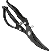 Professional Stainless Steel Kitchen Scissors, Automatic Chicken Scissors with Spring for Cutting Bones, Ergonomic Non-Slip G