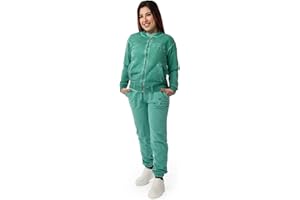 LAVENZO - Mono de mujer completo, sudadera y pantalones 100% algodón (tallas fuertes disponibles) ropa casual, chándales cómodos, traje deportivo, idea de regalo para niña