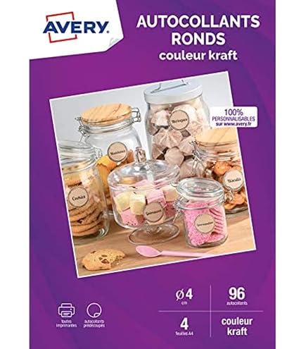 AVERY - Pochette De 126 étiquettes Transparentes Autocollantes