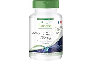 Fairvital | Acétyl-L-Carnitine 750mg - Fortement dosé - VEGAN - 120 gélules
