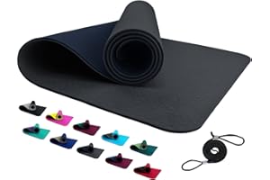 REFIT FITNESS Yoga Matte Perfect-Fit 190 x 60 x 0,6 cm [GeckoGrip & Sensi-Plus TPE] Yogamatte Rutschfest Schadstofffrei + Tragegurt - Sportmatte für Gymnastik Sport - Jetzt Farbe wählen