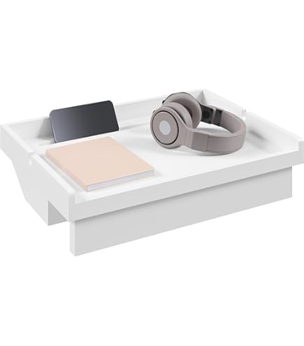 GBKDQQ Nachtkastje, zwevend beddienblad, nachtkastje voor stapelbed en boxspringbed, bedplank om op te hangen, clip-on nachtkastje, bijzettafel met kabelmanagement, 32 x 23,3, zwart