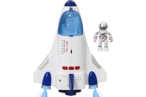 Siairo Navette Spatiale Jouets, Toys spatiaux pour Les Enfants avec Astronautes Fusée Effets Sonores et Lumineux, Spaceship Rocket Shuttle Toy (WY893A)
