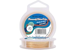 BENECREAT 20m 0.6mm Alambre de Cobre (Oro Claro) Cable Metálico Accesorios de manualidad para Diseño de Bisutería