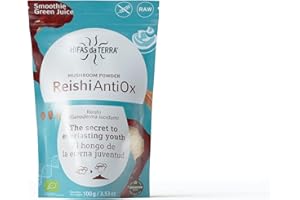 HIFAS DA TERRA - Reishi Antiox 100% Polvo de Reishi - Superfood Polvo de Hongos - Antioxidante, Refuerza el Sistema Inmunitario y Protege el Envejecimiento Celular - 100 g