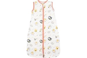 ZIGJOY Baby Sleep Bag Baby Wearable Blanket 100% Cotton Sleeveless Sleeping Sack 0.5 TOG Breathable Toddler Sleeping Bag for 6-12 Months with Double Zipper Sheep