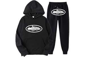 AZVFLY Traje de Jogging Chándal Traje Deportivo Jogger Fitness Ropa de Calle Hombre Corteiz Chándal Traje de Jogging Hombre Mujer Traje Deportivo 2 Piezas Sudadera con Capucha Pantalones