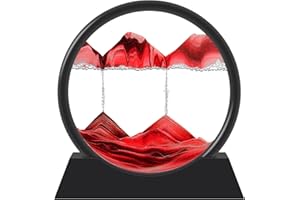 YATOSEEN Ornamento de Mesa de Arte de Arena en Movimiento, Paisaje de Arena en Movimiento que Fluye Marco de Pintura de Arena, Relajante para el Hogar, la Oficina y el Trabajo