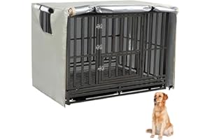 VADO VLTRA Housse de Cage pour Chien en Tissu Oxford Durable – Housse Universelle avec 1 Fenêtre en Maille Respirante et 1 Poche pour Cage de Chien de 63,5 à 124,5 cm (Beige, 124,5 cm)