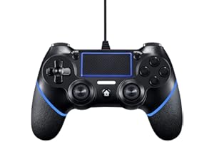 AUELEK Manette pour PS4, USB Manette Filaire Fil pour PlayStation4/Pro/Slim/PC, Manette de jeu Dual Vibration et Poignée Antidérapante Etavec câble USB de 1.5 m de Long