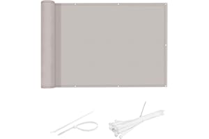 COOL AREA Osłona balkonowa, 90 x 500 cm, wodoodporna osłona balkonu, ochrona przed promieniowaniem UV, odporna na wiatr, z otworami i osłonami, do użytku zewnętrznego