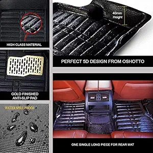 Oshotto Premium Custom Fit Front and Rear 5D Car Mat Compatible with Renault Duster (Black)