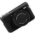 Easy Hood Camera Case for Canon Powershot G7X Mark II Digital Camera, Removable Lens Cover Silicone Gel Soft Camera Case with Key Marking, Rubber Protective Body Skin for Canon G7X II Camera Black