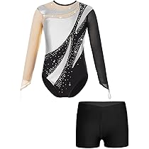 Ensemble Gymnastique Enfant – Justaucorps Sans Manches + Short, Polyester/élasthanne, 5-16 Ans