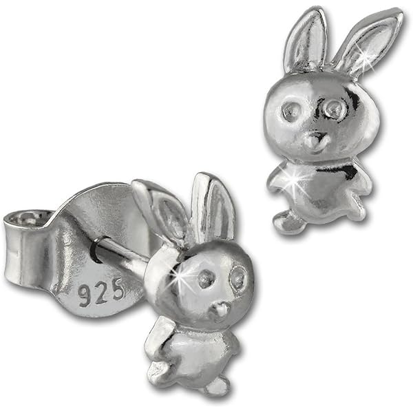 Kinder-Ohrstecker 'Jack Russell' – Aus Sterling Silber 925, Emailliert, 8 Mm, Mit Sicherheitsverschluss