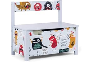 Baby Vivo Baúl para Juguetes Caja de Juguetes Infantil Banco de Almacenamiento Niños Almacenaje con Tapa de Cierre Seguro - Cosmo