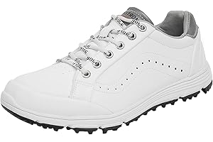 PENXZT wasserdichte Leder-Golfschuhe Für Herren Leichter, Bequemer Golfschuh Ohne Spikes Für Breite Passform, Atmungsaktiv, Große Größe