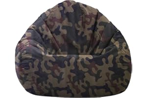 HomeIdeal - Sitzsack XXL Bodenkissen für Erwachsene & Kinder - Geeignet für Gaming oder Entspannen - Indoor wie Outdoor da er Wasserfest ist - mit EPS Perlen, Farbe:Camouflage, Größe:XXL