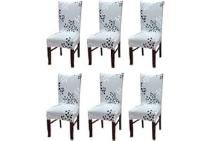 LAYACK Housse de Chaise, 6 Pieces Extensible Amovible Lavable Moderne Couverture de Chaise pour Salle à Manger Slipcover-Décoration Bouquet de Mariage, Hôtel, Restaurant