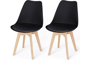 JIJIAN Set di 2 Sedie Per Sala da Pranzo, Sedia in stile nordica, Gambe in Legno Massello, Ideale per Sala da Pranzo, Soggiorno, Camera da Letto, Cucina, Sala Riunione, ecc