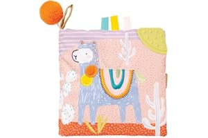 Manhattan Toy Cahier d'activités pour bébé sur Le thème du Lama avec grincement, Papier froissé et Miroir sans Danger pour bébé, Beige