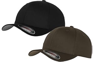 HLKAUF 2er Flexfit Unisex Wooly Combed Cap Baseball Caps graue Unterseite S M L XL XXL Basecap Mütze