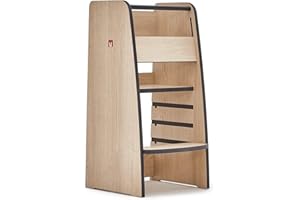 Bianconiglio Kids ® TRUSTY: La Torre Montessoriana Regolabile in 4 posizioni con Sistema di Sicurezza KIDSAFE ed EASYLOCK per l'Apprendimento Creativo e Sicuro, Fatta a mano in Italia