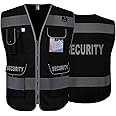 TCCFCCT Security Vest for Security Guard 9 Pockets High Visibility Safety Vest