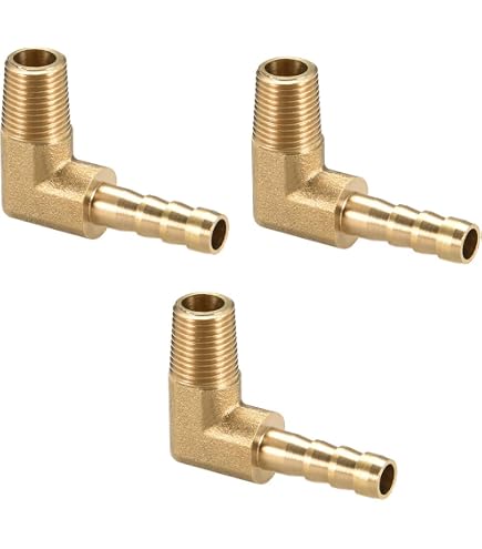Uxcell 6-Pack Brass 6mm Hose Barb To 1/8" NPT Male Threaded Quick Coupling Connector