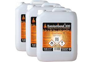 ‎KAMINETHANOL Kaminethanol Icking 30 Liter Bioethanol 100% (3 x 10 L) Premium Qualität - direkt vom Hersteller für Ethanol Kamine, Alkohol-Brenner, Terrasenfeuer, Raumfeuer und Gartenfackeln