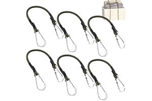 Asfrode 6 sztuk gumek napinających z karabińczykiem, 30 cm, ekspander z karabińczykiem, 8 mm, mocny gumowy napinacz z haczykami, pasy mocujące, napinacz bagażu, na kemping, do ogrodu, samochodu, do