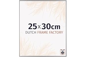 Dutch Frame Factory - Cadre photo 25x30 cm - Argent Brillant - Cadre photo en verre Plastique Anti Reflet Verre Acrylique - Cadre 25x30 cm - Easy