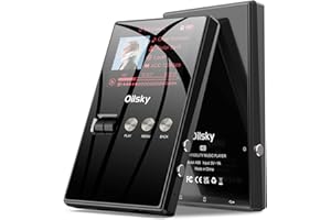 64GB Mp3 Player, Oilsky HiFi Lossless Music Player, DSD High Resolution Mp3 with Speaker, Portable Mp3 Digital Audio Player with Memory Card, Support Up to 256GB, Black