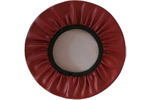 Xpnit Hockerbezug, runder Barhocker-Schonbezug, wasserdichter PU-Stuhl-Sitzbezug, abwischbar, rutschfester Fußhocker-Bezug (1 Stück, 38 cm, weinrot)